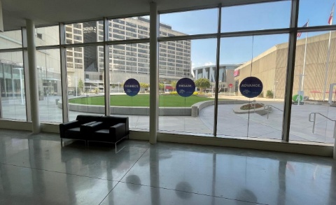 Picture of Omni-GWCC Connector window clings - walkway between OMNI hotel and GWCC